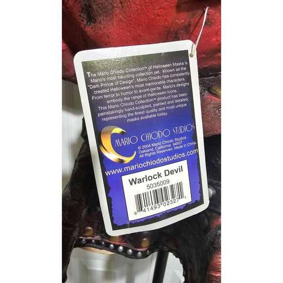 Mario Chiodo 2004 Warlock Devil Latex Mask Viking Satan Evil Over Head Shoulders - Picture 10 of 10